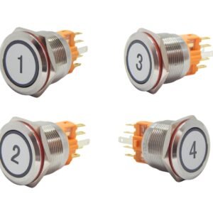 Pulsador numerado luminoso Lamboo 22mm 1NO + 1NC